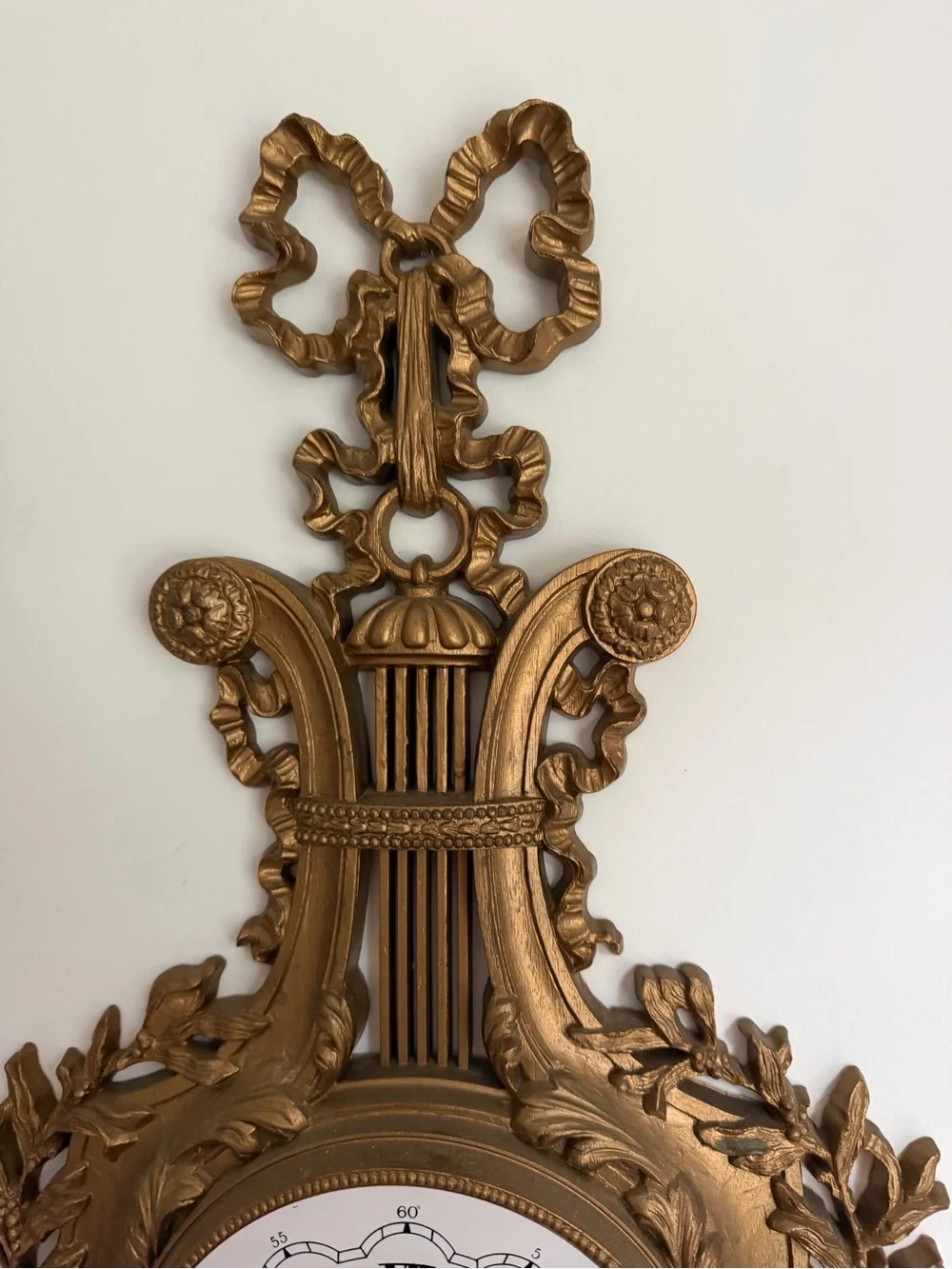 Vtg Hollywood Regency Ornate Clock Gold Burwood Syroco Plastic (not Tested )